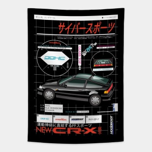 CRX CIVIC ARTWORK black Tapestry