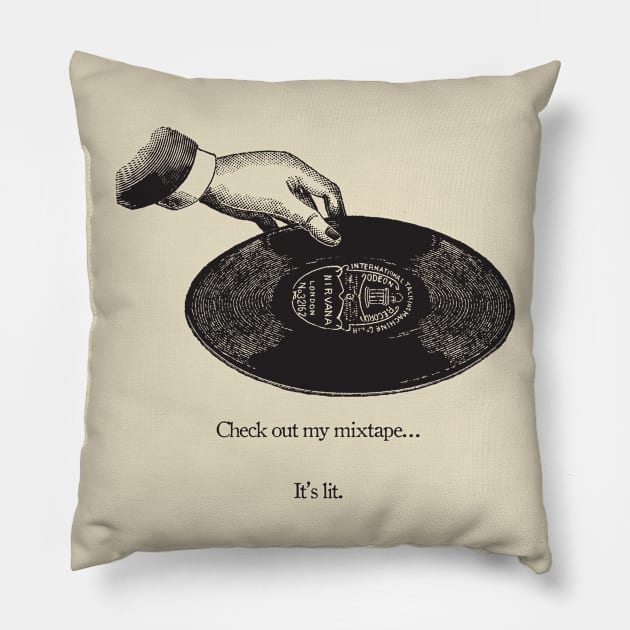 Retro Lit Mixtape Pillow by thepeartree