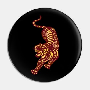 Year Of The Tiger Papercut Design Pin