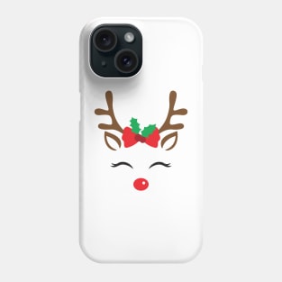 Cute Christmas Reindeer Face Phone Case