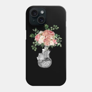 Brain human anatomy,Floral, apricot roses, mental Phone Case