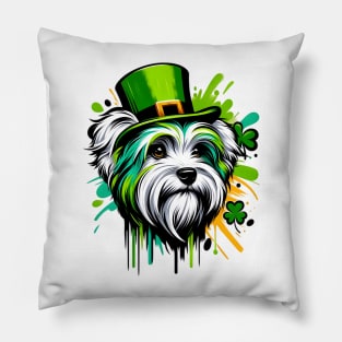 Dandie Dinmont Terrier's Saint Patrick's Day Celebration Pillow