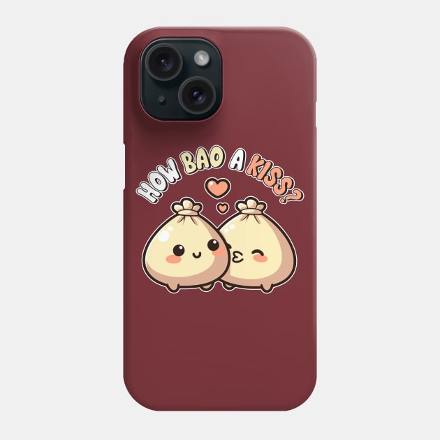 How Bao A Kiss Cute Kawaii Dumpling Bao Pun Phone Case by Cuteness Klub