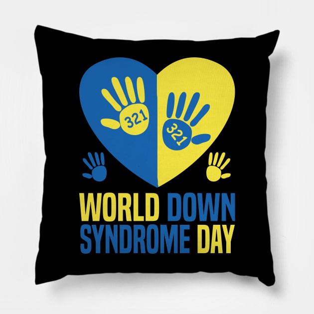 World Down Syndrome Day 321 Awareness Support Pillow by Uniqueify