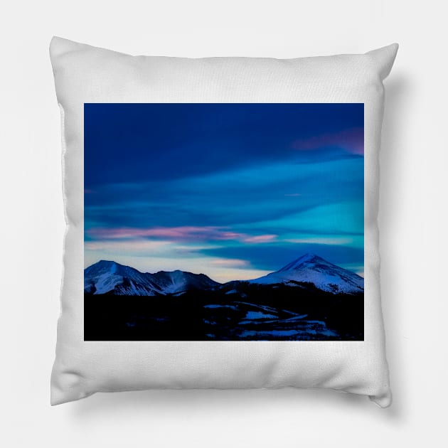 Blue mountain Pillow by timegraf