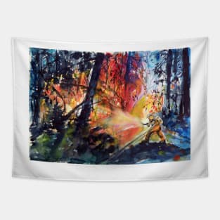 Forest fire Tapestry