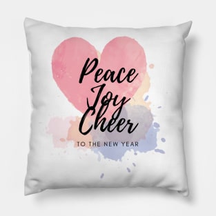 Peace Joy Cheer pastel painting art Pillow