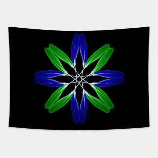 Feather flower Blue Green Tapestry