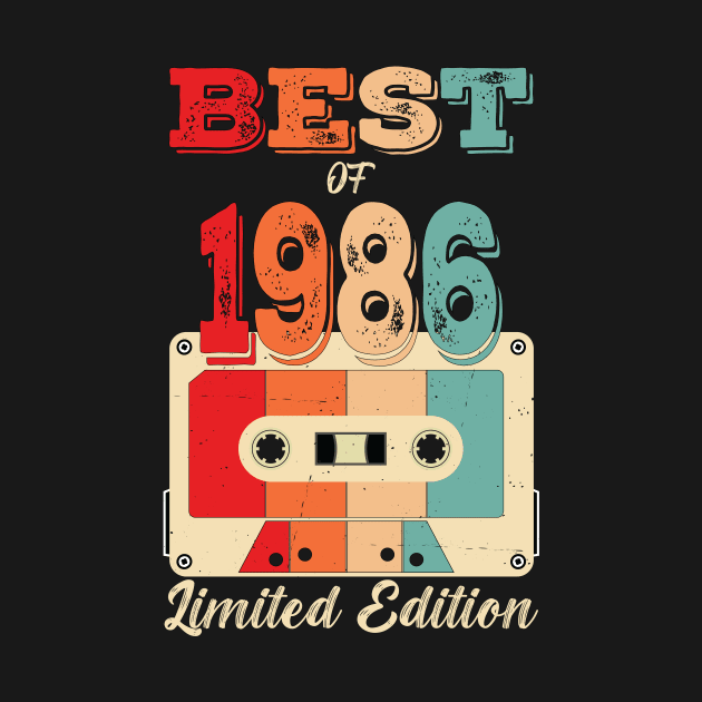 Retro Best of 1986 Cassette Tape 36th Birthday by Art master