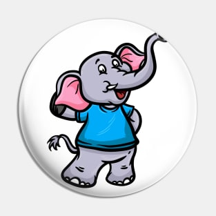 Cute Anthropomorphic Human-like Cartoon Character Elephant in Clothes Pin