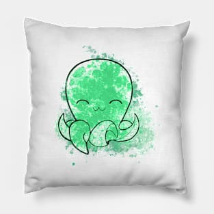 Cute green octopus Pillow