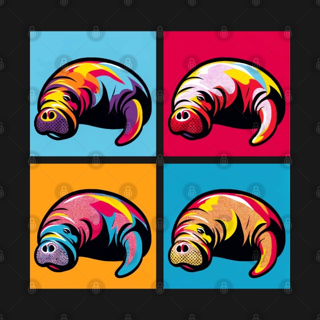 Pop Manatees Art - Trendy Marine Life by PawPopArt