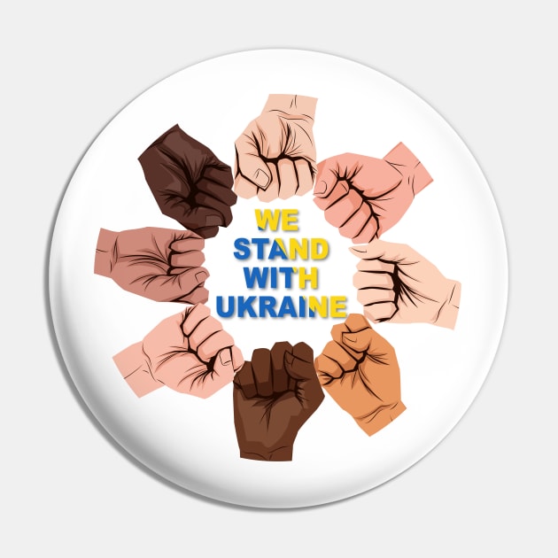 We Stand WIth Ukraine Pin by fineaswine