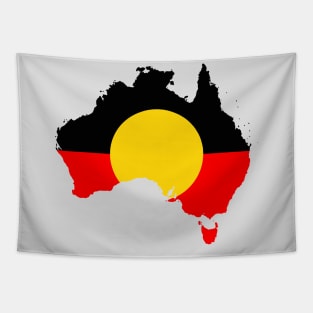 Aboriginal Flag - Australia Map Tapestry