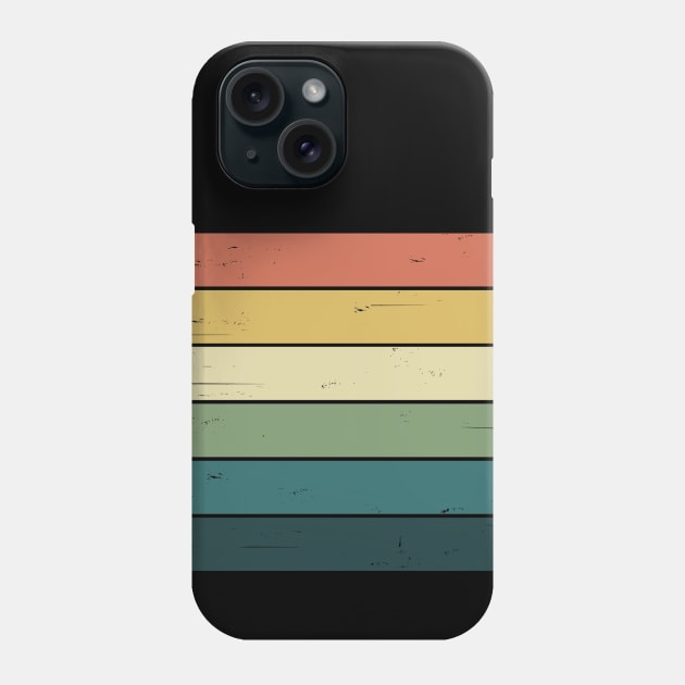 Retro Woodgrain Rainbow Pattern Phone Case by cottoncanvas