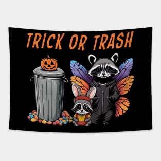 Halloween Raccoon Duo - Trick or Trash Tapestry