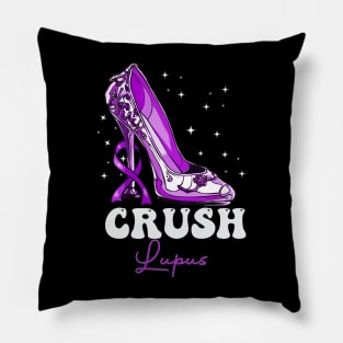 Crush Lupus Warrior Lupus Awareness Month Purple Pillow