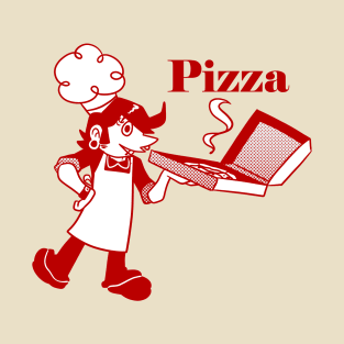 Vintage Looking Goth Pizza Boy T-Shirt