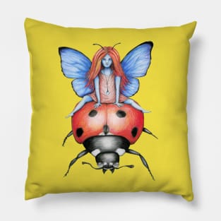 A ride on a ladybug Pillow