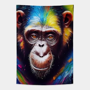 Chimpanzee Ape Animal Discovery Adventure Nature Planet Earth Paint Tapestry