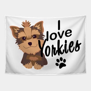 I love Yorkies Tapestry