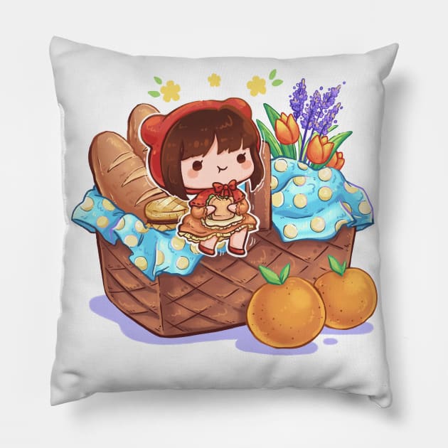 little red riding hood and her lunch box Pillow by BiillustrationID