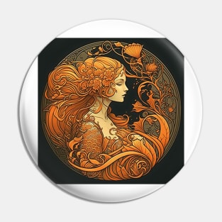 Tangerine Mermaid Pin