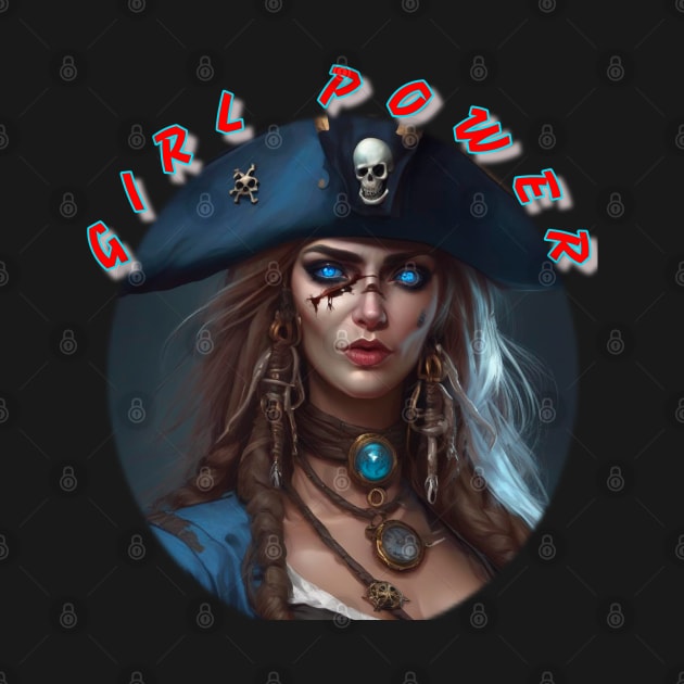 Girl power cool blue pirate girl by sailorsam1805