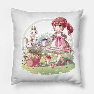 Girl and plants Pillow