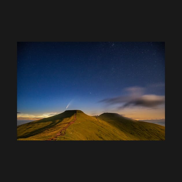 Comet NEOWISE and Noctilucent cloud over Corn Du and Pen y Fan in the Brecon Beacons National Park, Wales by dasantillo