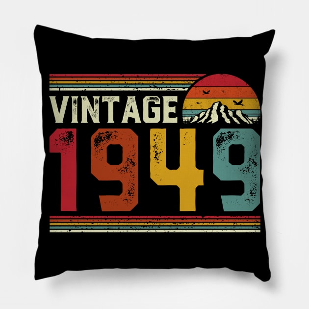 Vintage 1949 Birthday Gift Retro Style Pillow by Foatui