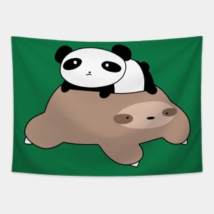 Little Panda and Sloth Tapestry