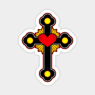 Sacred Heart Cross Magnet