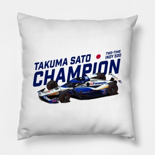 Takuma Sato 2020 Indy Winner (blue text) Pillow