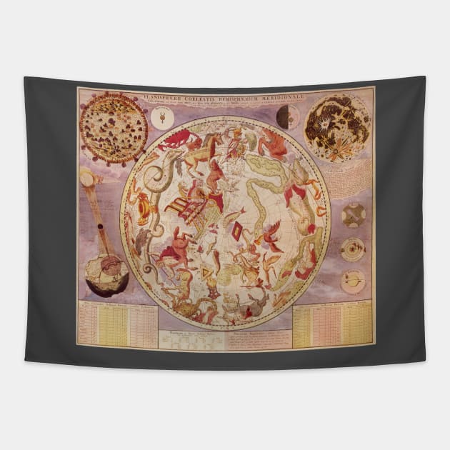 Vintage Constellations of the Southern Sky by Carel Allard, 1706 Tapestry by MasterpieceCafe