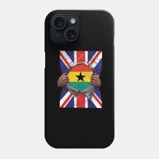 Ghana Flag Great Britain Flag Ripped - Gift for Ghanaian From Ghana Phone Case