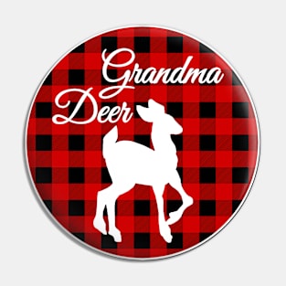 Buffalo Plaid Christmas Deer Pin