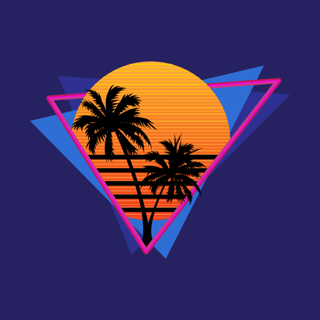 80s Inspired Synthwave Sunset Design by Brobocop