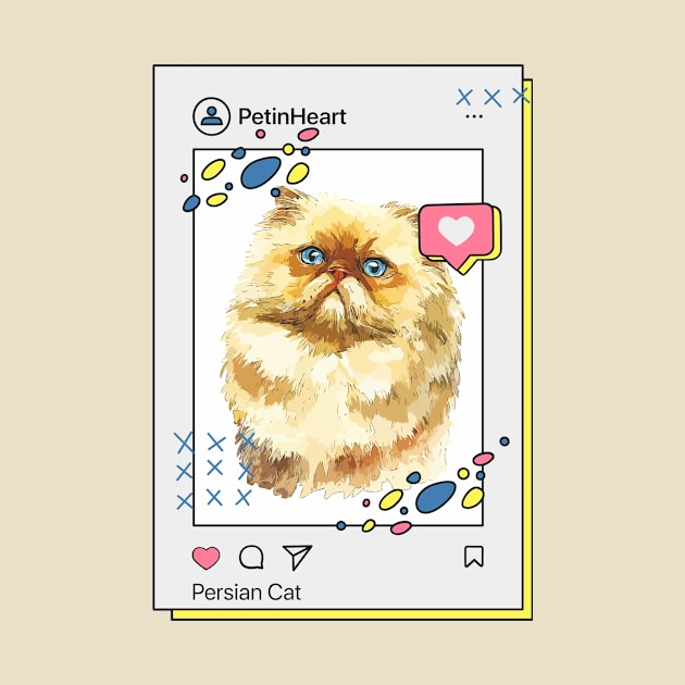 Persian Cat Breed Watercolor Item-33 By PetinHeart by PetinHeart