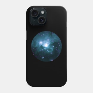 Cyan nebula with purple stars Phone Case