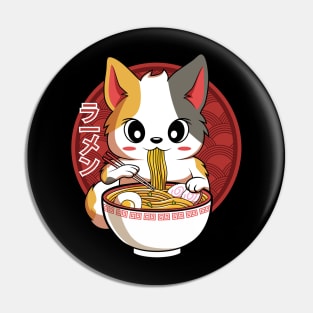 Kawaii Neko Cat Japanese Ramen Noodles Gift Pin