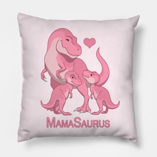 MamaSaurus T-Rex Mommy & Twin Baby Girl Dinosaurs Pillow