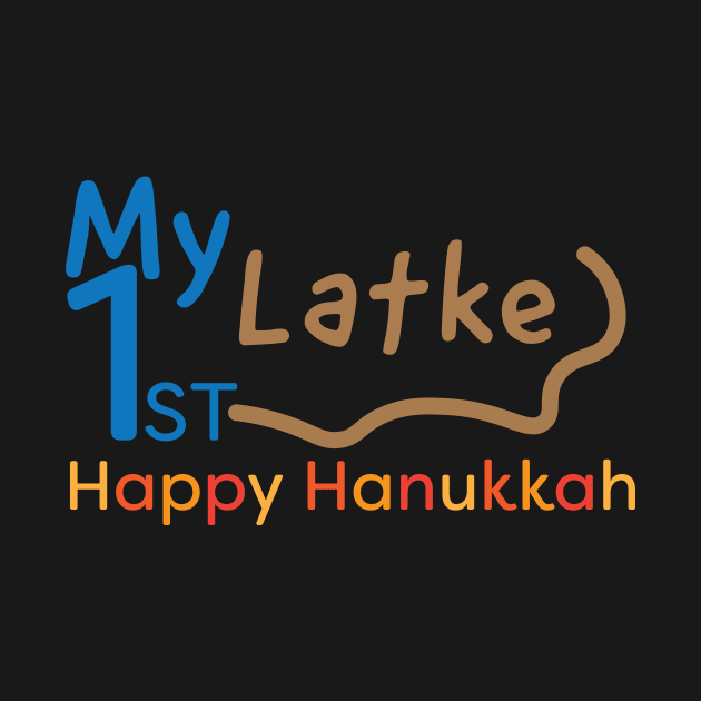 My First Hanukkah Latke Blue Orange by sigdesign