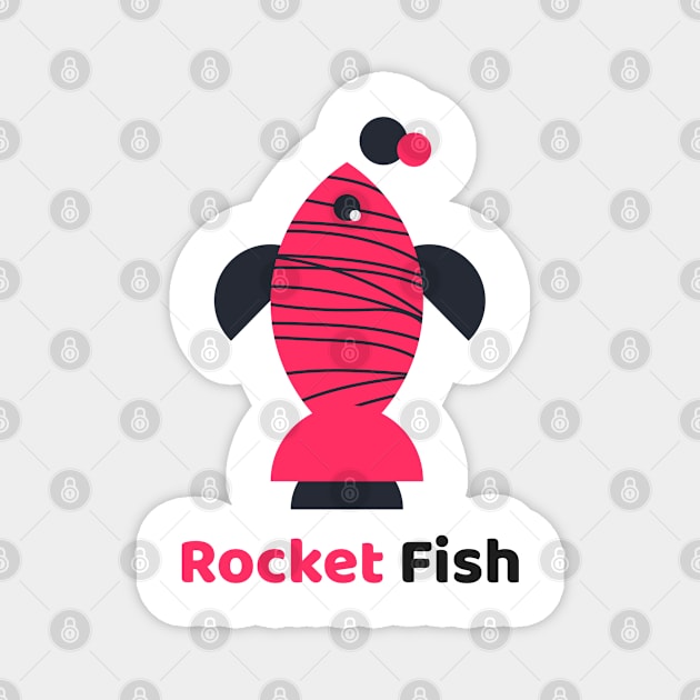 Rocket fish - funny design Magnet by zaiynabhw