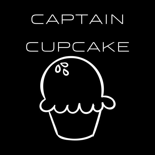 Captain Cupcake Typography White Design by Stylomart