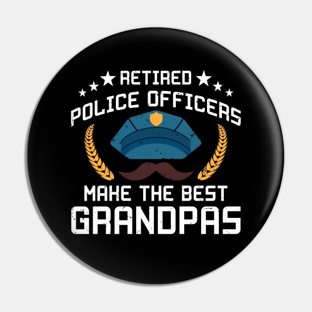 Retired Police Officer Grandpa Pin by PixelArt