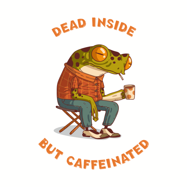 Dead inside but caffeinated tired Frog by artlogotip