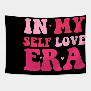 Retro In My Self Love Era Funny Valentines Day Women Men Tapestry