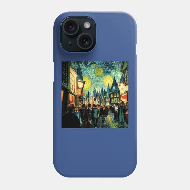 Starry Night in Diagon Alley Phone Case by Grassroots Green