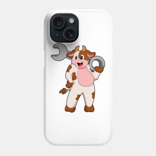 Cow as Mechanic with Wrench Phone Case